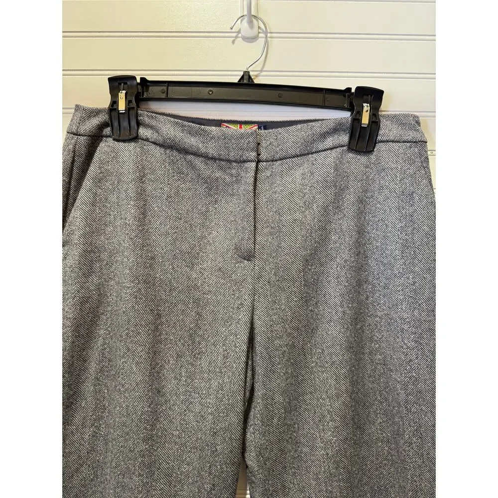 Boden British Tweed by Moon Wool Herringbone Partially Lined Trousers Size 12